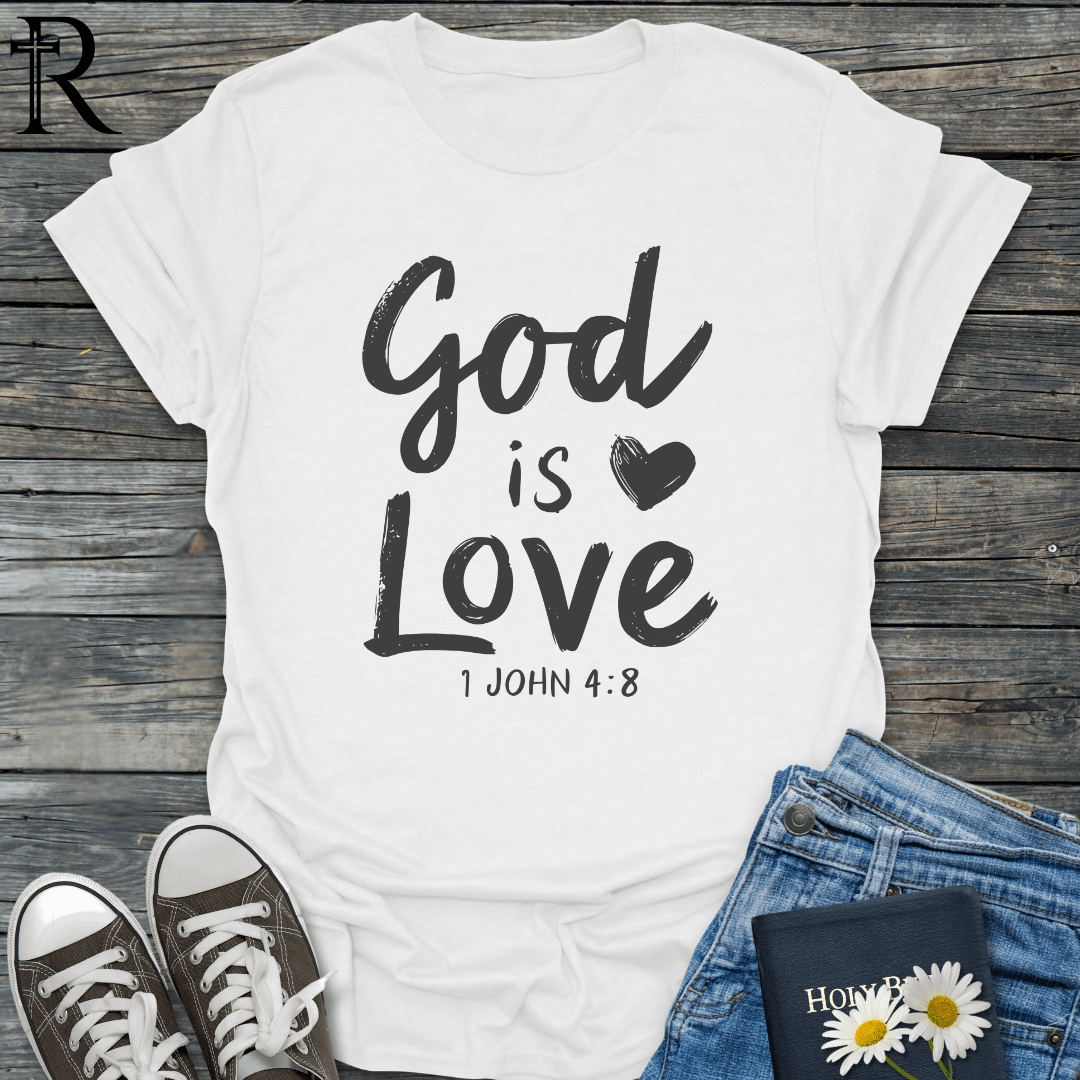 God is Love - Typography Chalk Heart - T-Shirt