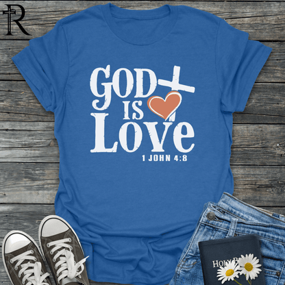 God is Love - Distressed Heart Cross - T-Shirt