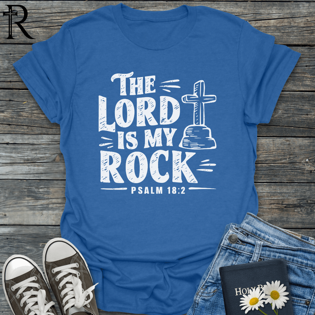 The Lord is My Rock - Stone Carved Cross - T-Shirt