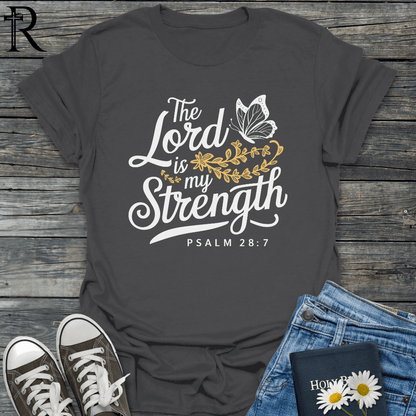 The Lord is My Strength - Butterfly floral - T-Shirt