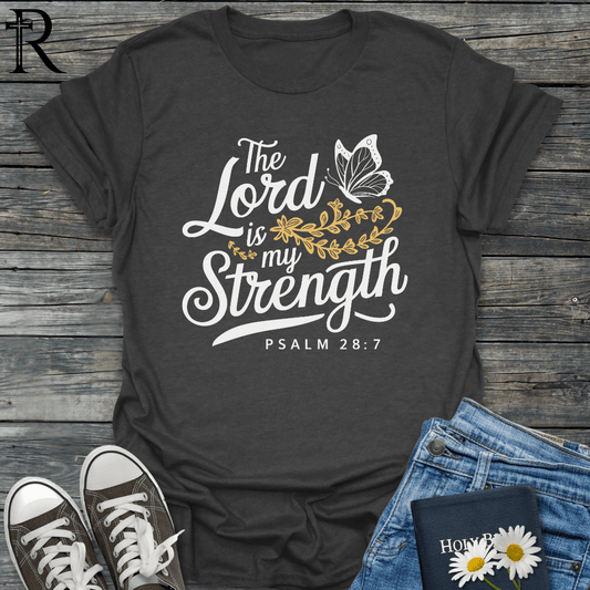 The Lord is My Strength - Butterfly floral - T-Shirt