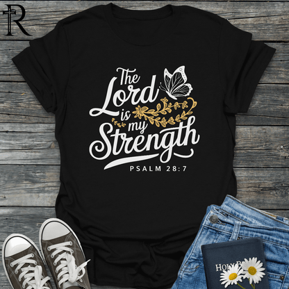 The Lord is My Strength - Butterfly floral - T-Shirt