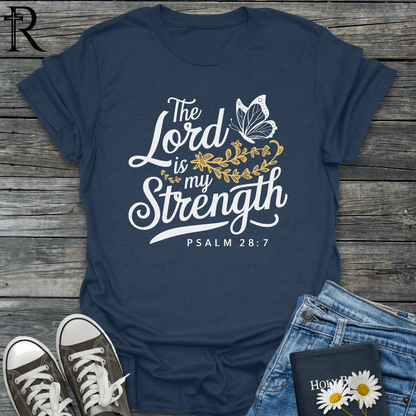 The Lord is My Strength - Butterfly floral - T-Shirt