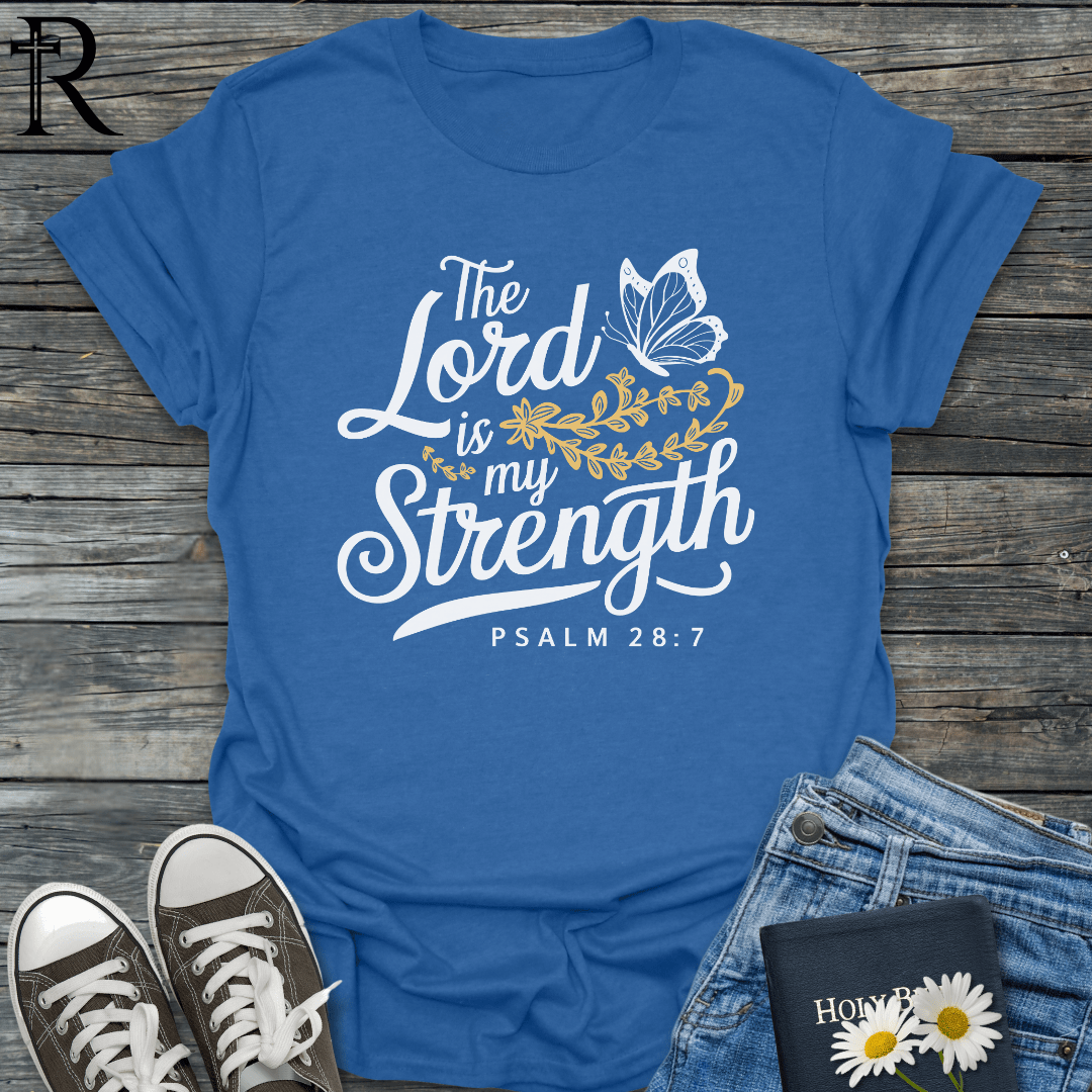 The Lord is My Strength - Butterfly floral - T-Shirt