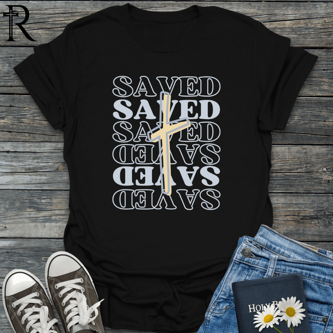 Saved - 6 Layer w Cross - T-Shirt