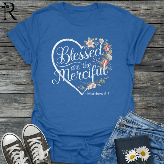 Blessed are the Merciful - Floral Heart - T-Shirt