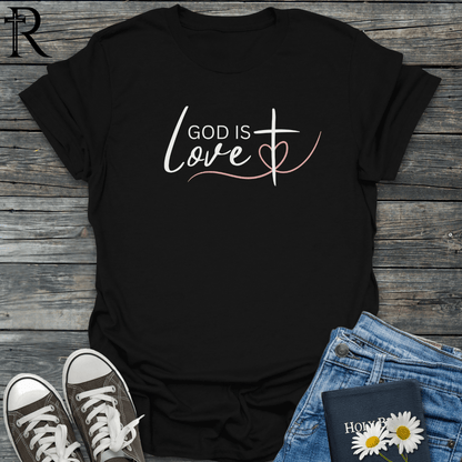 God is Love - Cross Heart - T-Shirt