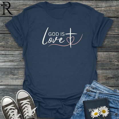 God is Love - Cross Heart - T-Shirt