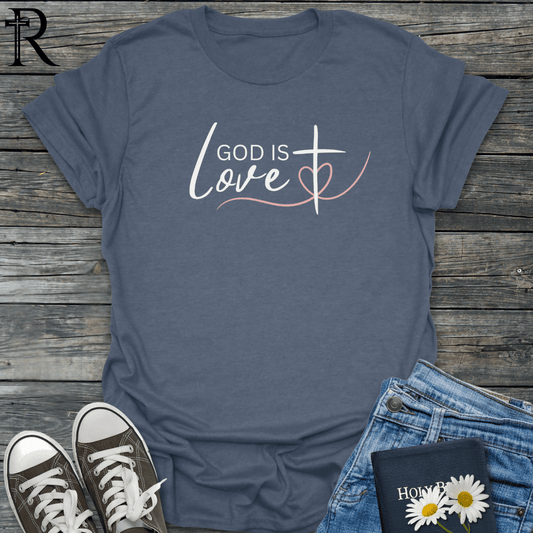 God is Love - Cross Heart - T-Shirt