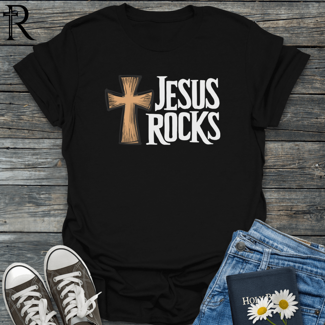 Jesus Rocks - Rock'n'Roll Themed - T-Shirt