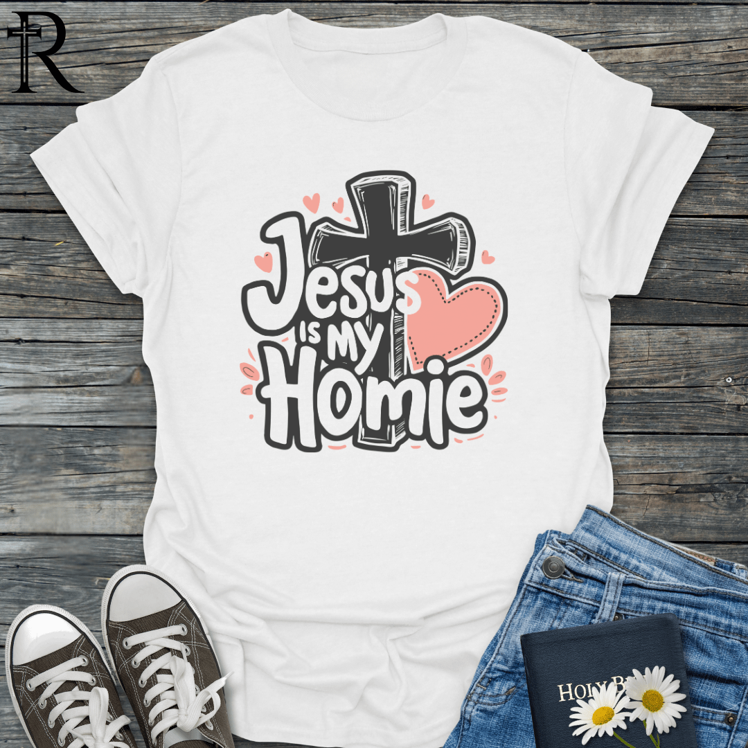 Jesus is My Homie - Cross & Heart - T-Shirt