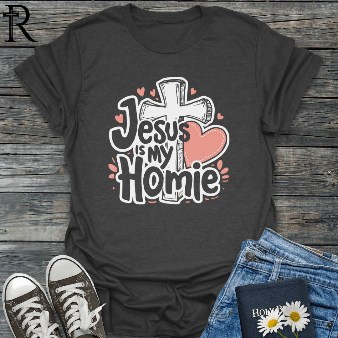 Jesus is My Homie - Cross & Heart - T-Shirt