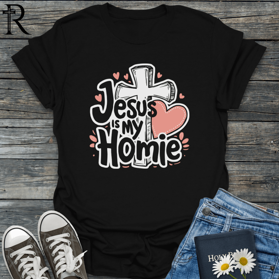 Jesus is My Homie - Cross & Heart - T-Shirt