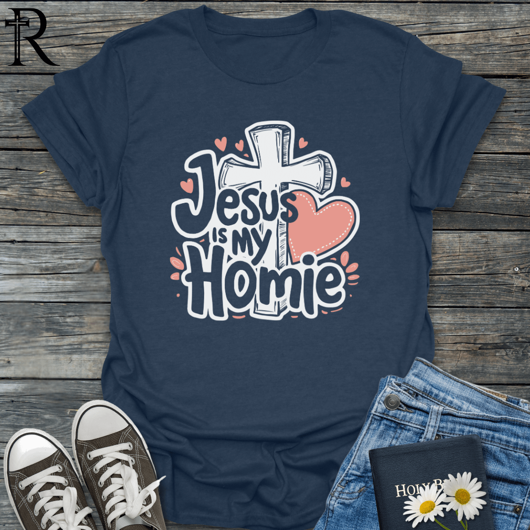 Jesus is My Homie - Cross & Heart - T-Shirt