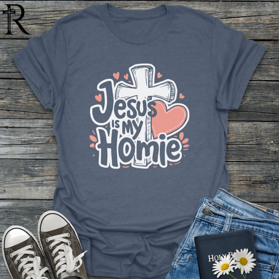 Jesus is My Homie - Cross & Heart - T-Shirt