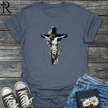 Abstract Crucifix - Paint Spatter - T-Shirt