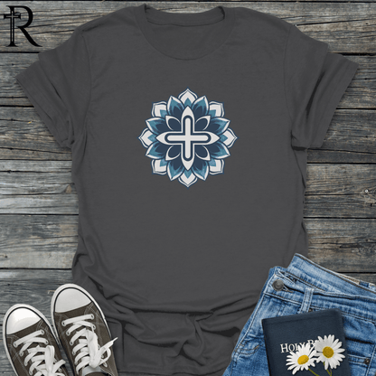 Cross in Mandala Flower - T-Shirt