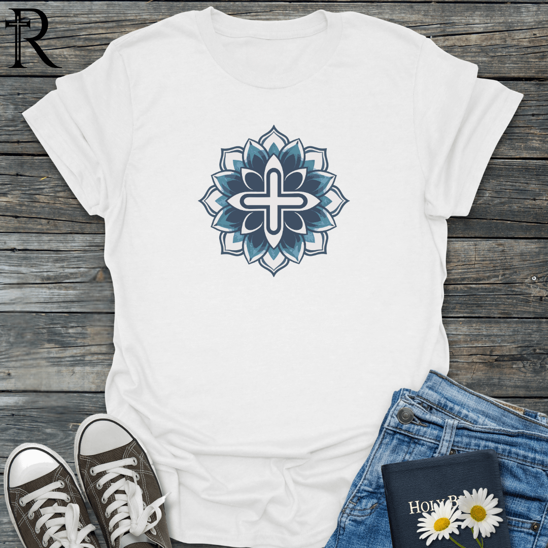 Cross in Mandala Flower - T-Shirt