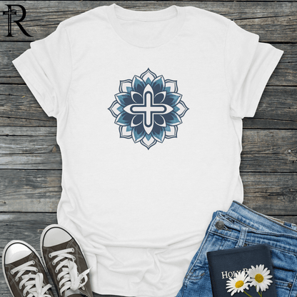 Cross in Mandala Flower - T-Shirt