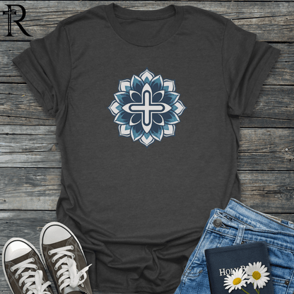 Cross in Mandala Flower - T-Shirt