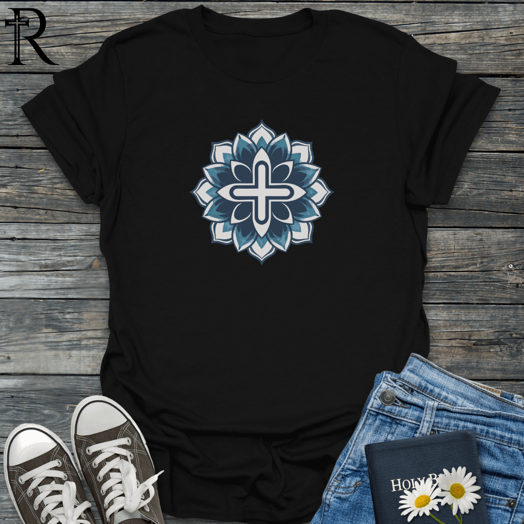 Cross in Mandala Flower - T-Shirt