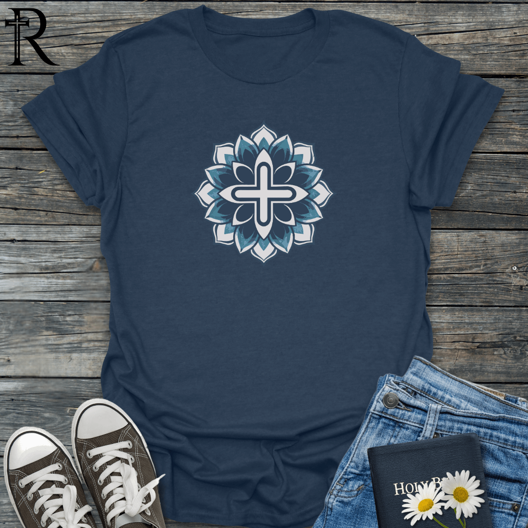 Cross in Mandala Flower - T-Shirt