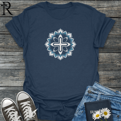 Cross in Mandala Flower - T-Shirt