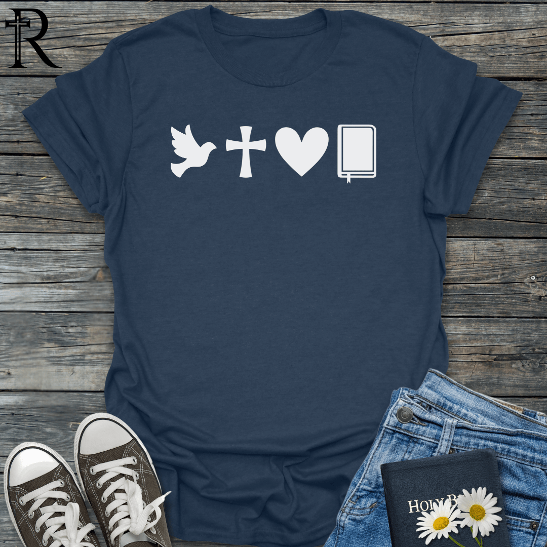 Dove Cross Heart Bible - Symbols - T-Shirt