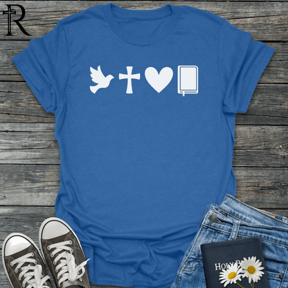 Dove Cross Heart Bible - Symbols - T-Shirt