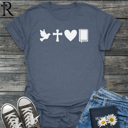 Dove Cross Heart Bible - Symbols - T-Shirt