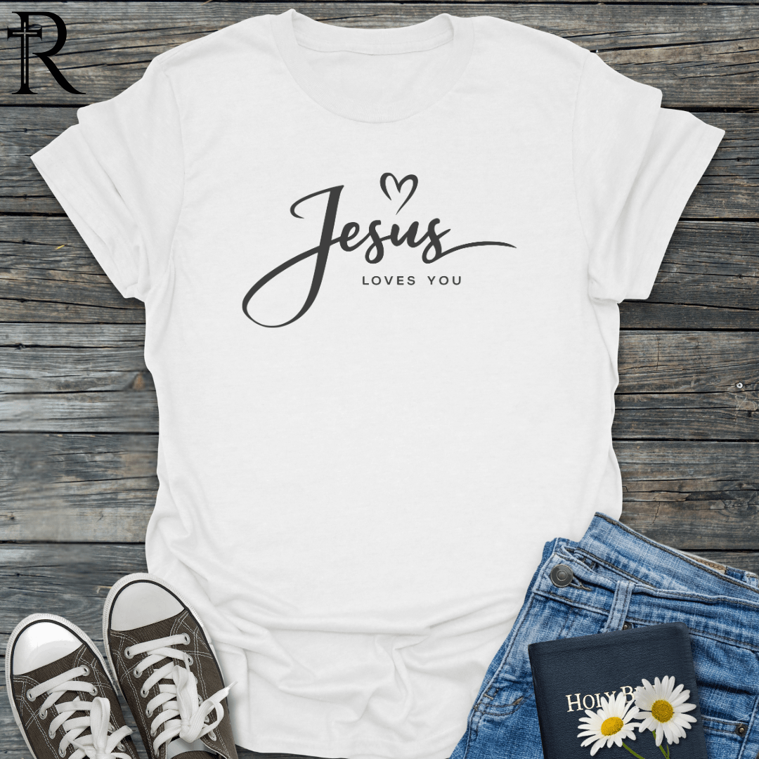 Jesus Loves You w Heart - T-Shirt