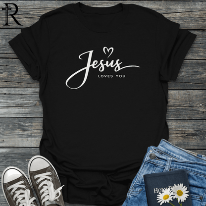 Jesus Loves You w Heart - T-Shirt