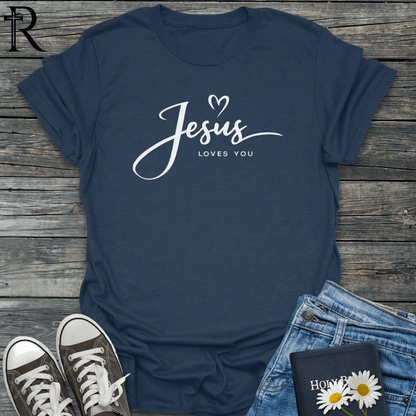 Jesus Loves You w Heart - T-Shirt