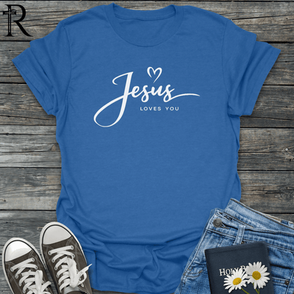 Jesus Loves You w Heart - T-Shirt