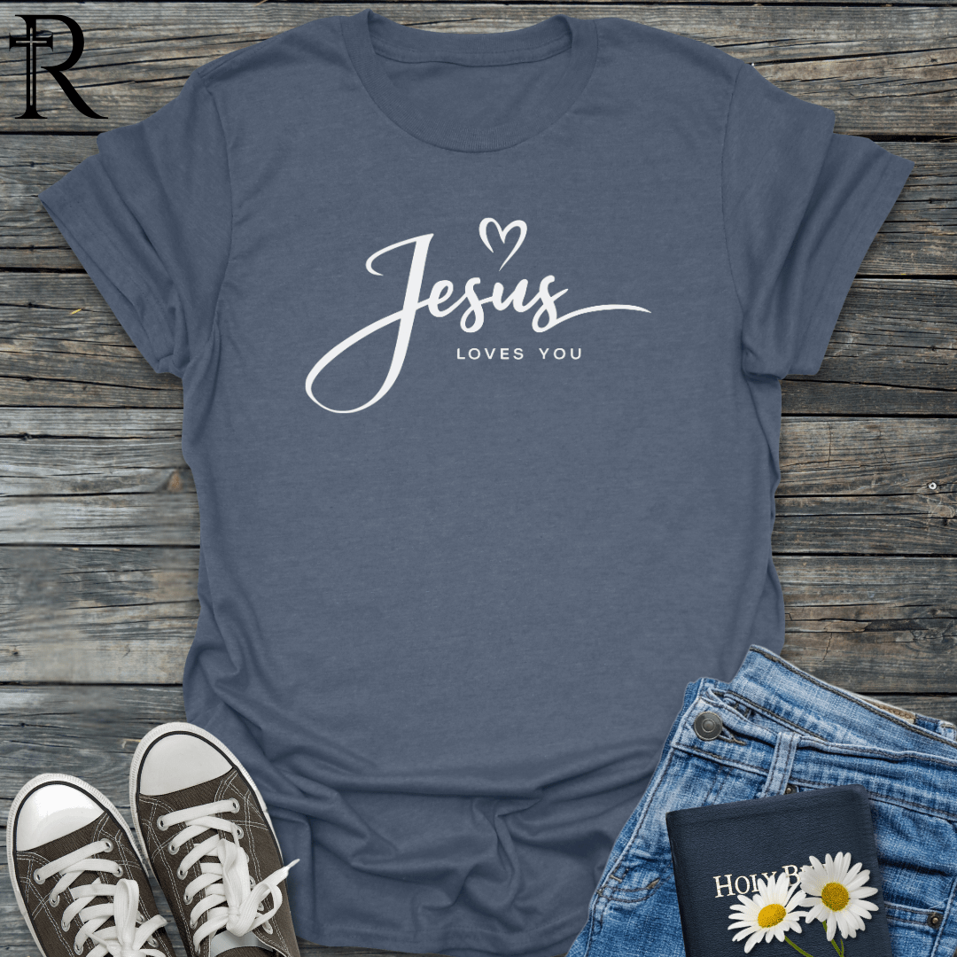 Jesus Loves You w Heart - T-Shirt