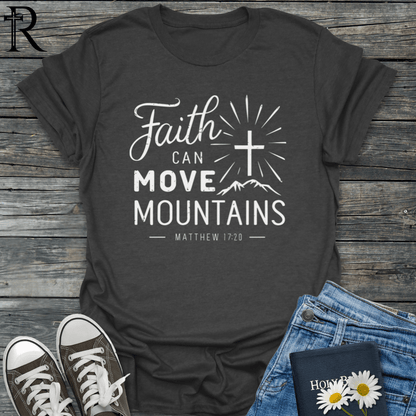 Faith Can Move Mountains - Glowing Cross - T-Shirt