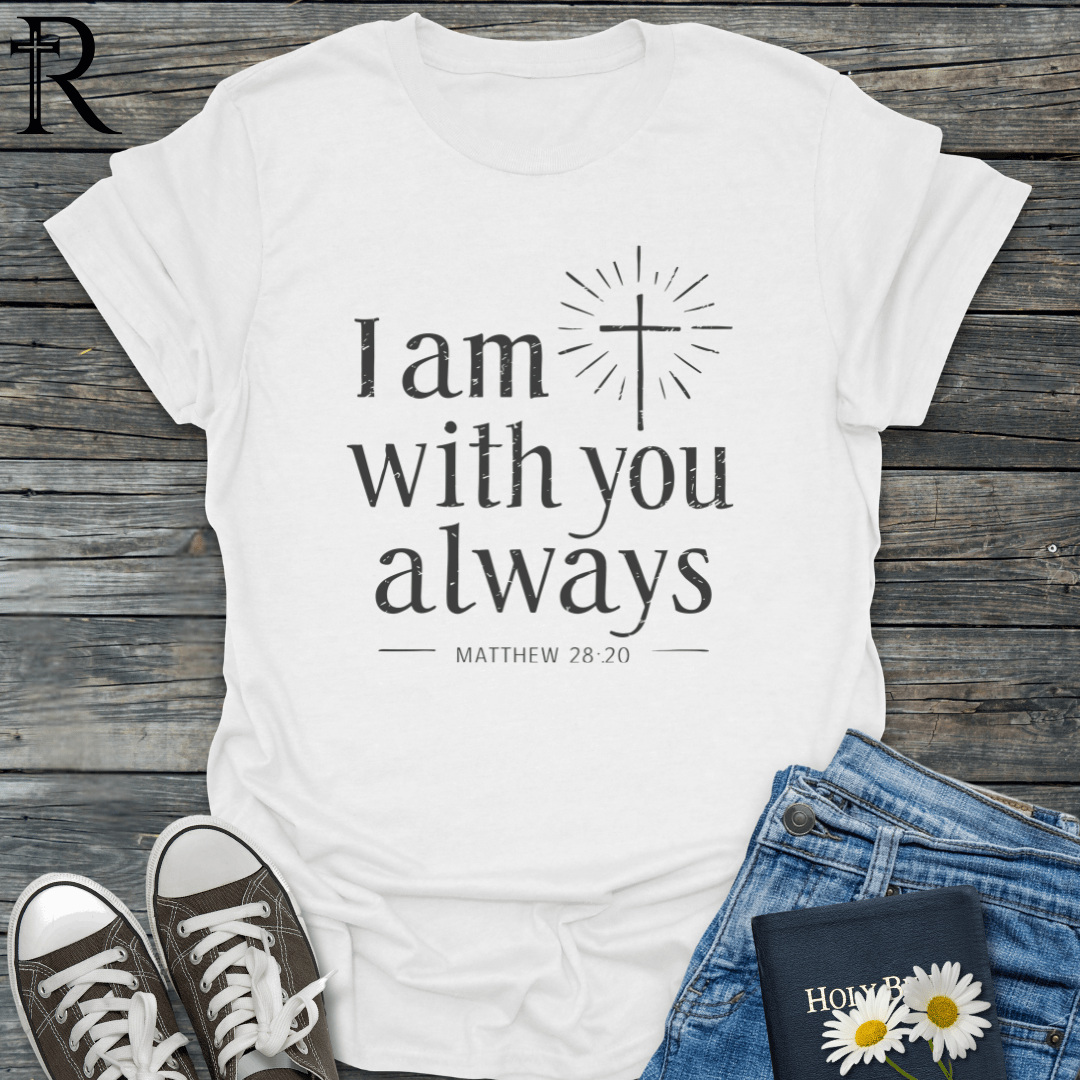 I Am with you always - Glowing Cross - T-Shirt