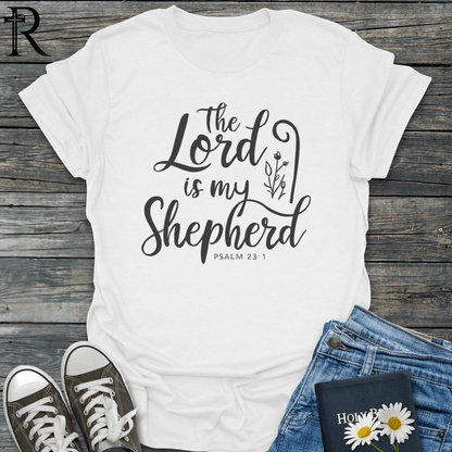 The Lord is my Shepherd - Flower & Staff - T-Shirt