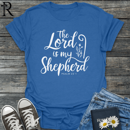 The Lord is my Shepherd - Flower & Staff - T-Shirt